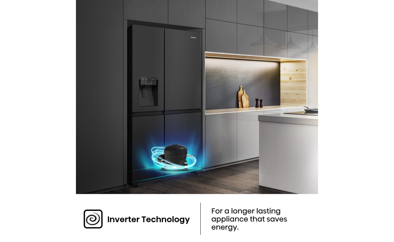 Hisense 632L Side by Side Fridge (Black) HRSBS633BW