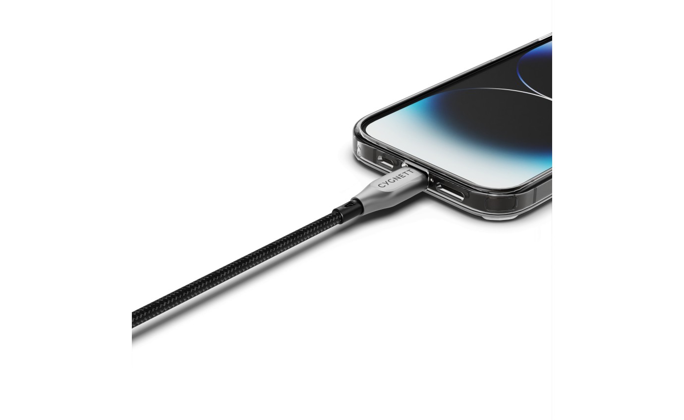 Cygnett Armoured Lightning to USB-C Cable 2m (Black) 11901316113