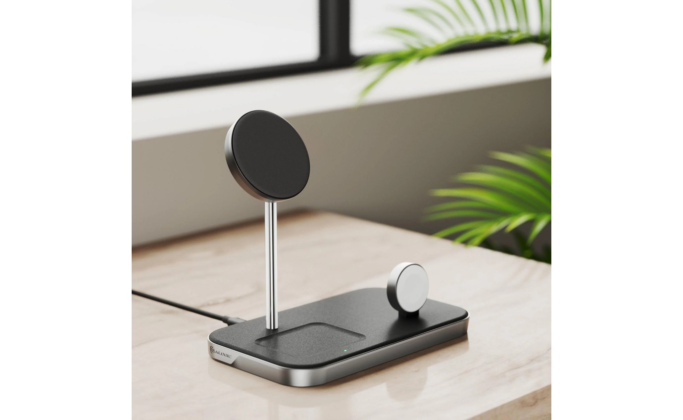 ALOGIC MagSpeed 3-in-1 Wireless 15W Charging Station with 20W Wall Adapter (Black) MSP31CS15WAU