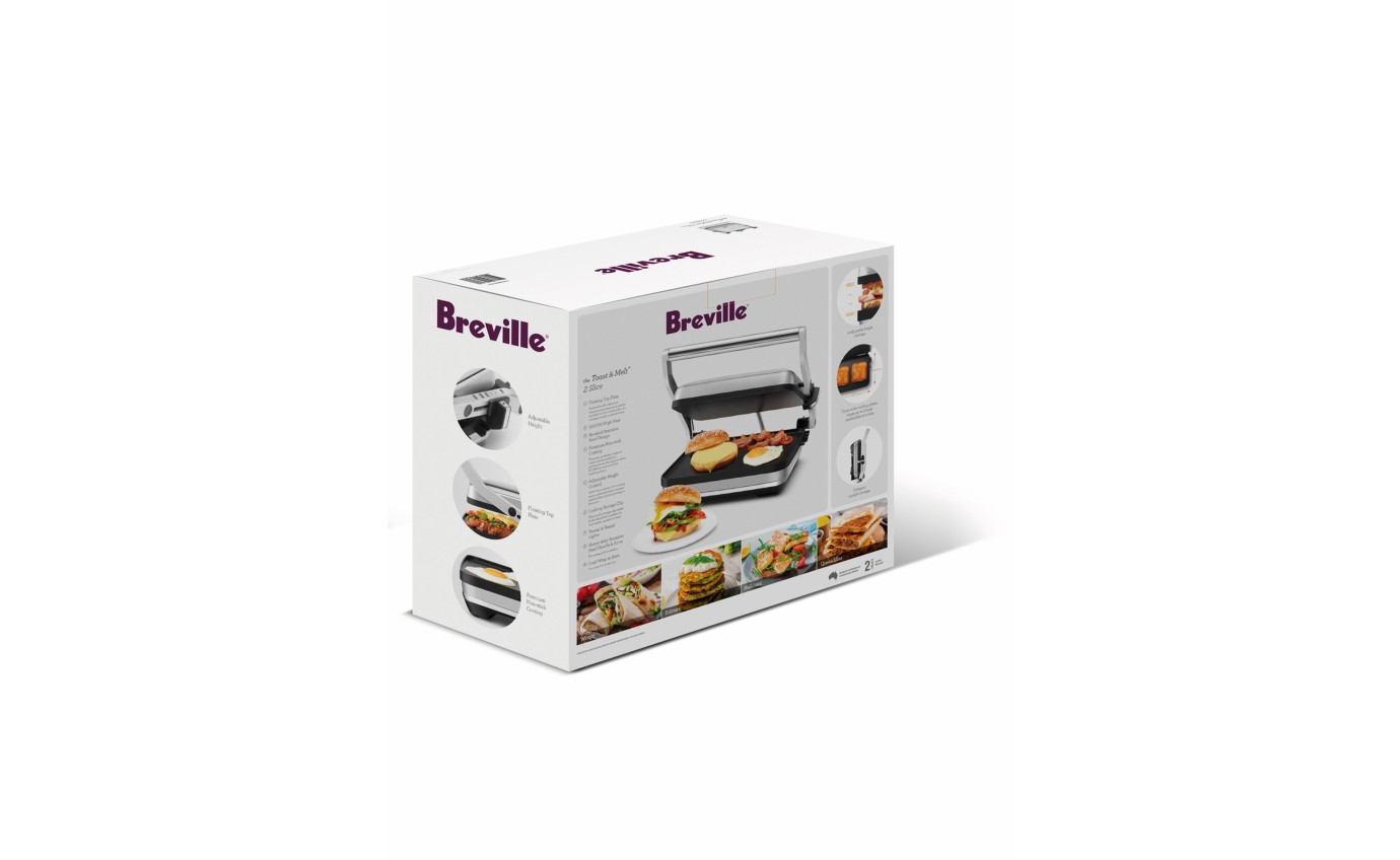 Breville the Toast & Melt™ 2 Slice Sandwich Press LSG525BSS