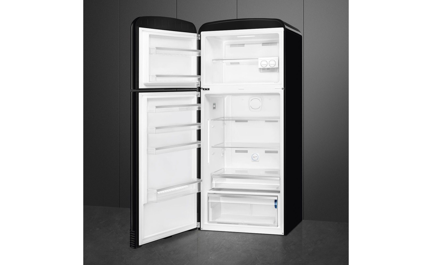 Smeg 524L 50s Style Retro Top Mount Fridge (Black) FAB50LBL5AU