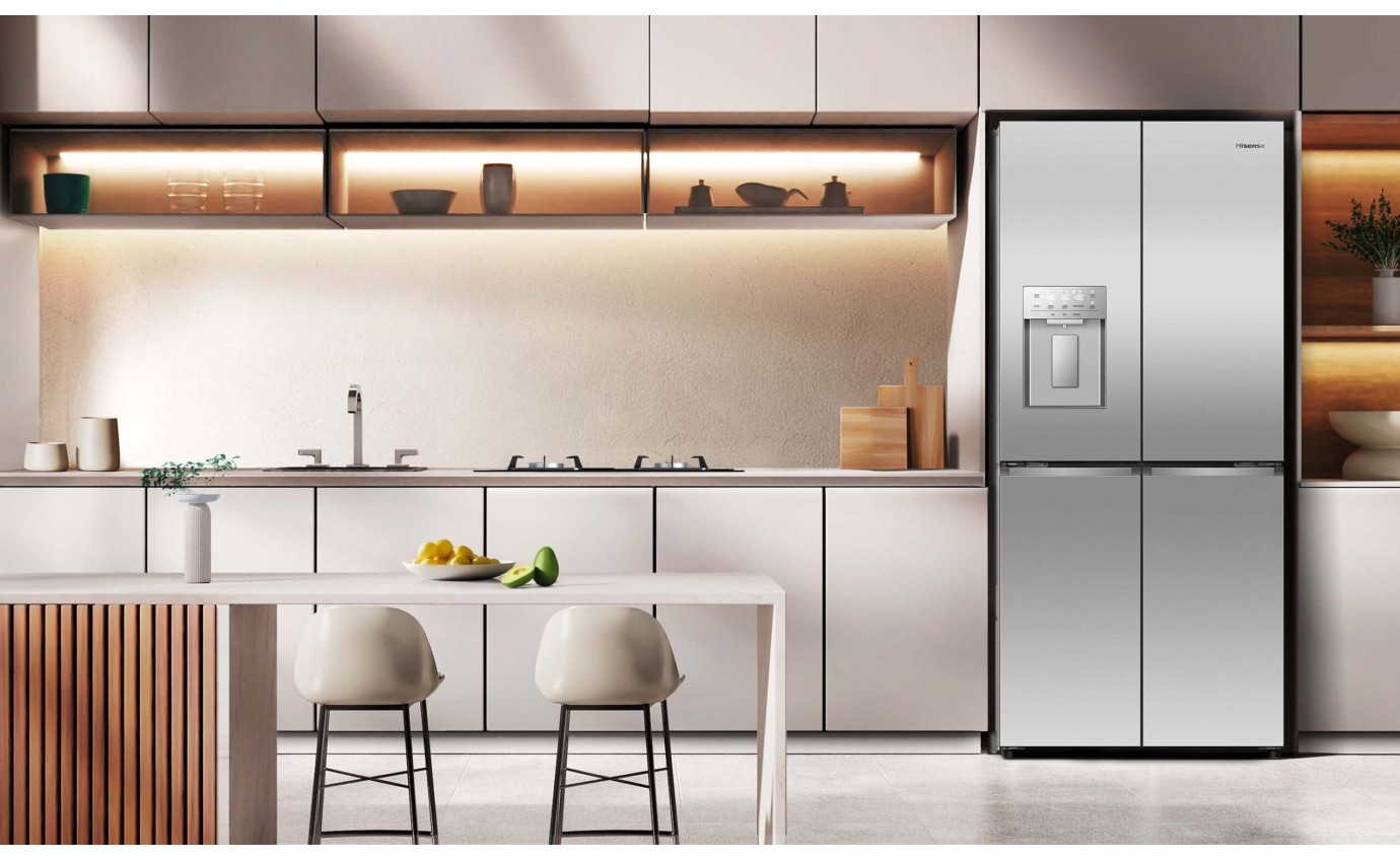 Hisense 483L PureFlat Slim French Door Fridge (Silver) HRCD483TSW