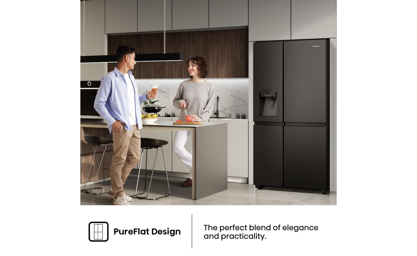 Hisense 632L Side by Side Fridge (Black) HRSBS633BW