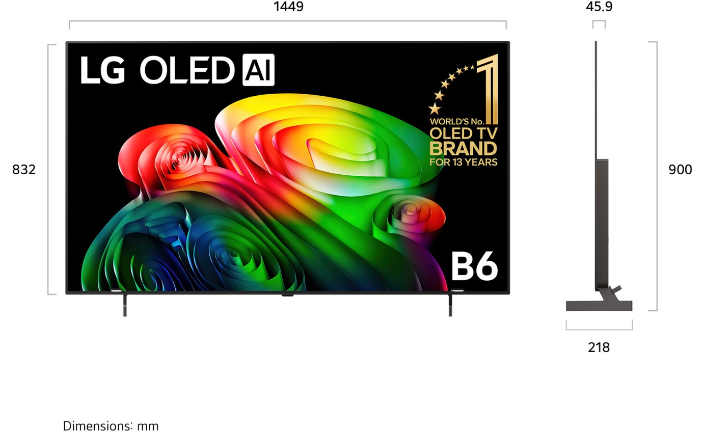 LG 65 inch B6 OLED AI 4K Smart TV OLED65B6PSA
