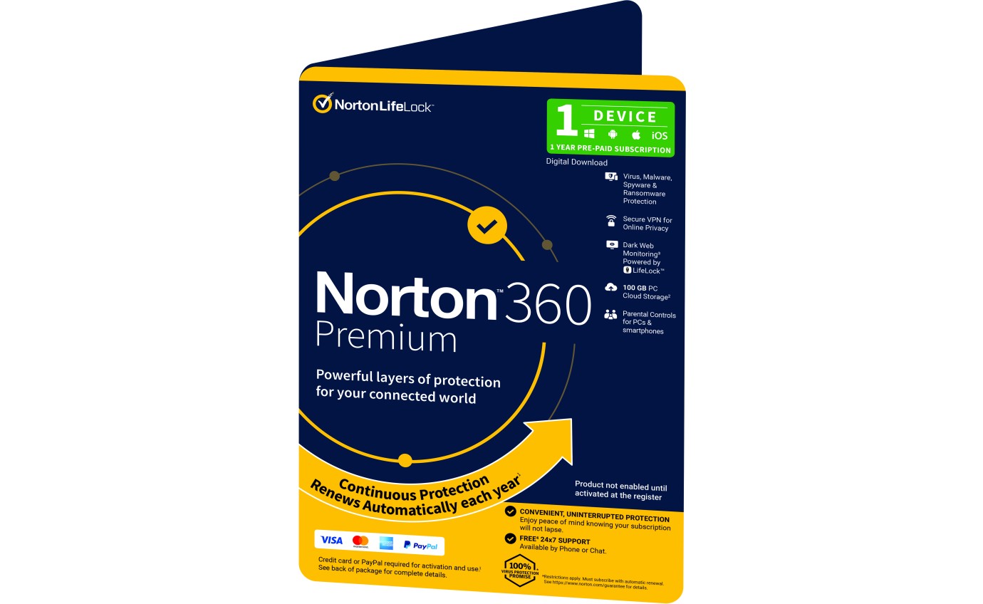 Norton 360 Premium Subscription (1 Year, 1 Device) AUSYMMM007