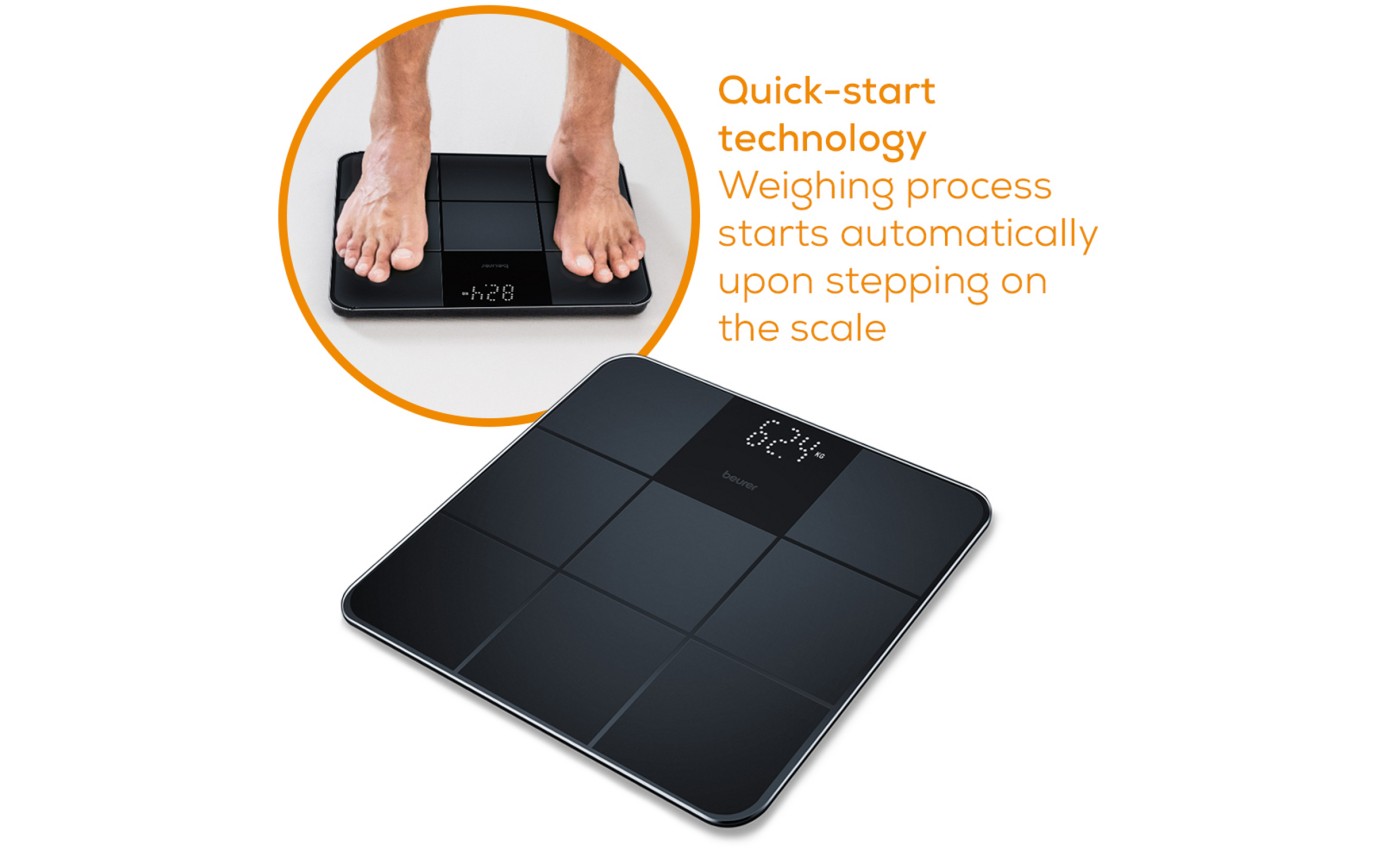 Beurer Digital Glass Bathroom Scale (Black) GS235