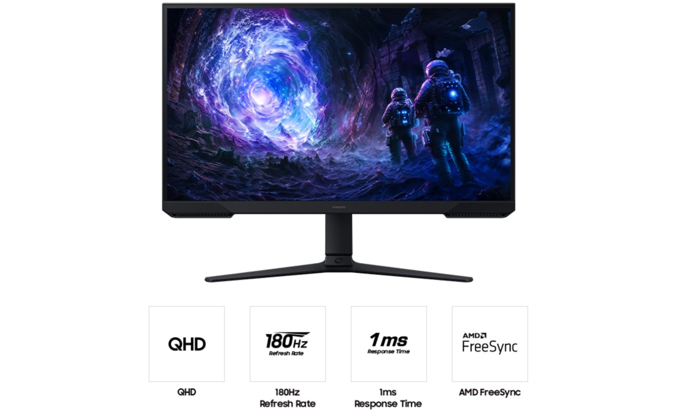 Samsung 27 inch Odyssey G5 QHD 180Hz Gaming Monitor LS27FG510EEXXY