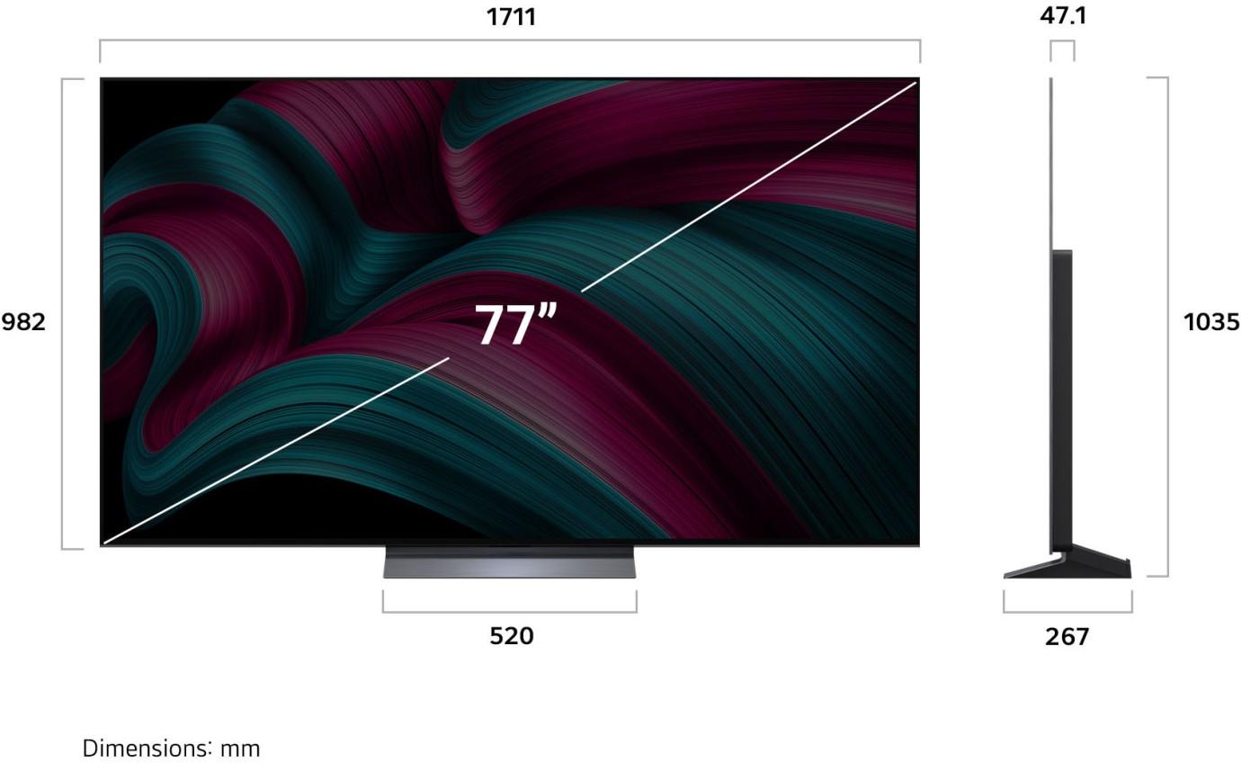 LG 77 inch C5 OLED evo AI UHD 4K Smart TV OLED77C5PSA