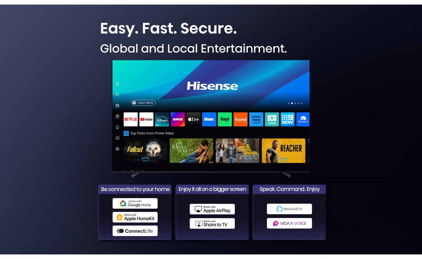 Hisense 100 inch U6QAU Pro ULED Mini LED 4K 165Hz Smart TV 100U6QAUPRO