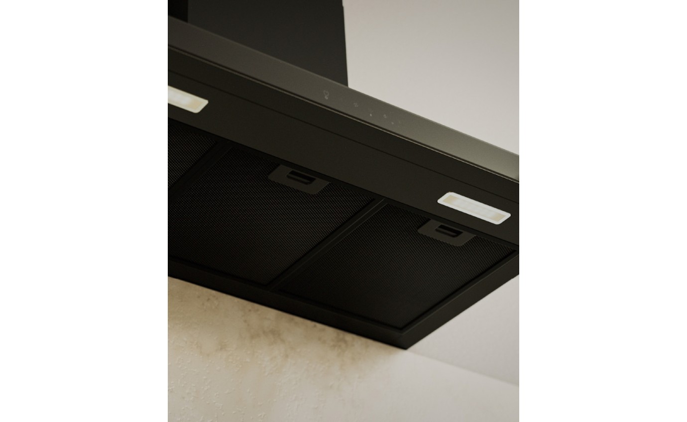 Haier 90cm 600 Series Box Chimney Wall Rangehood (Black) HC90BMB2