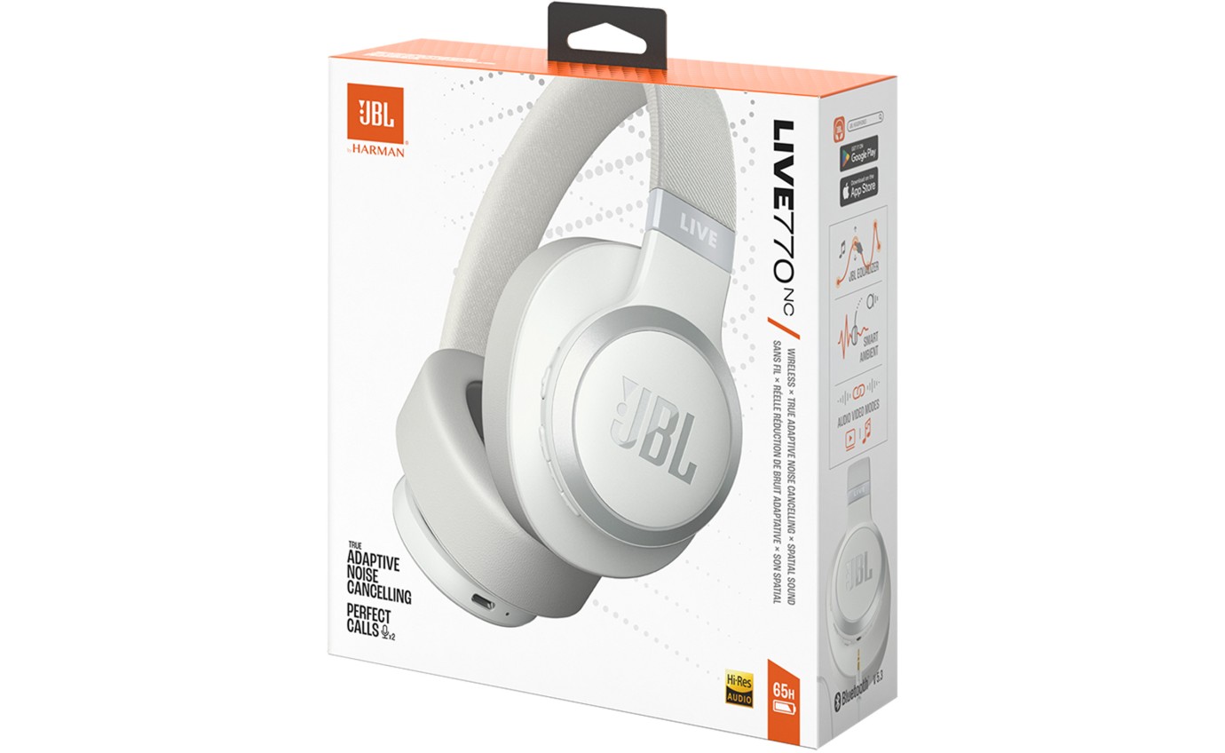 JBL Live 770NC Wireless Headphones (White) JBLLIVE770NCWHT