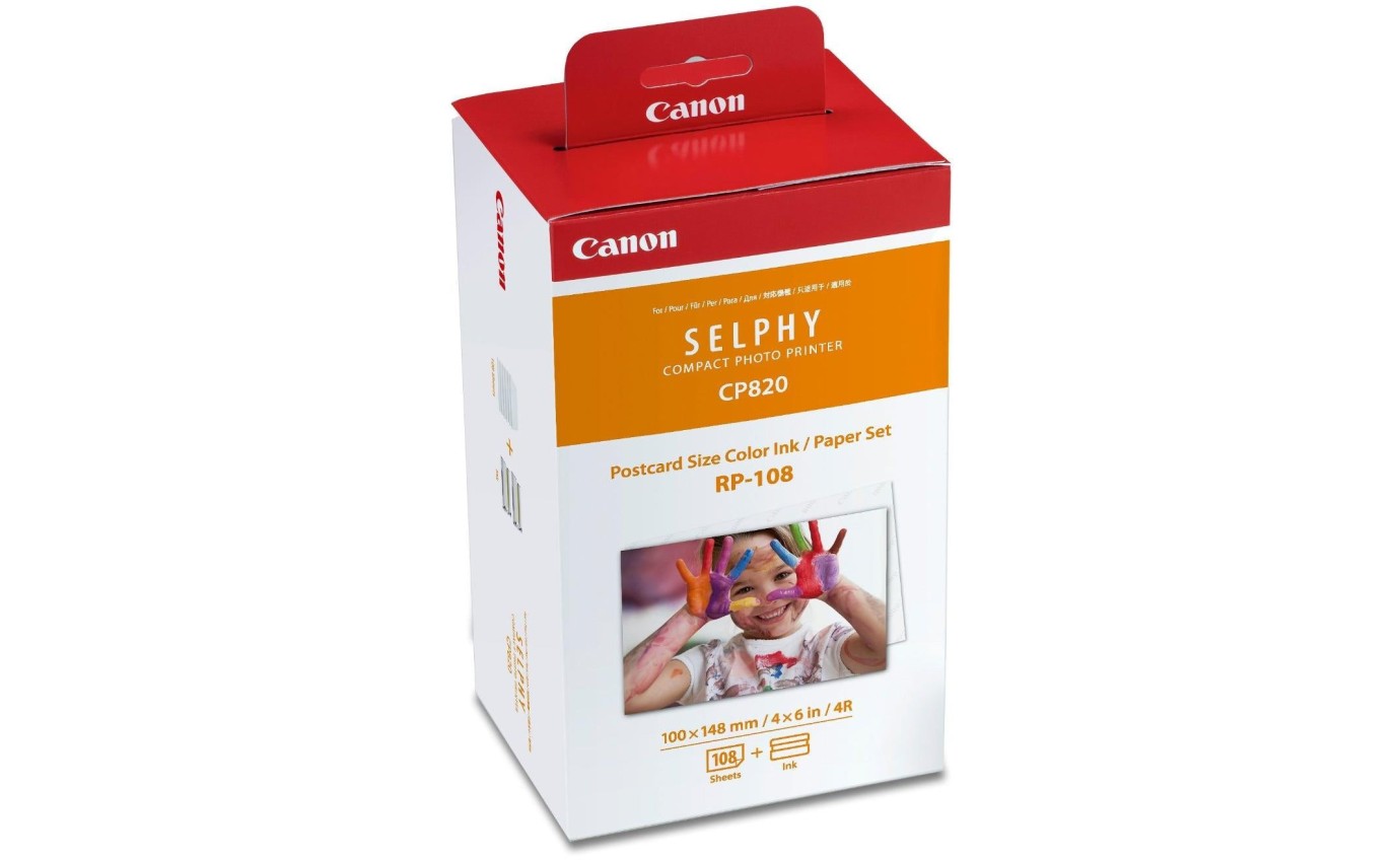 Canon RP-108 Paper & High-Capacity Colour Ink Set for Selphy RP108