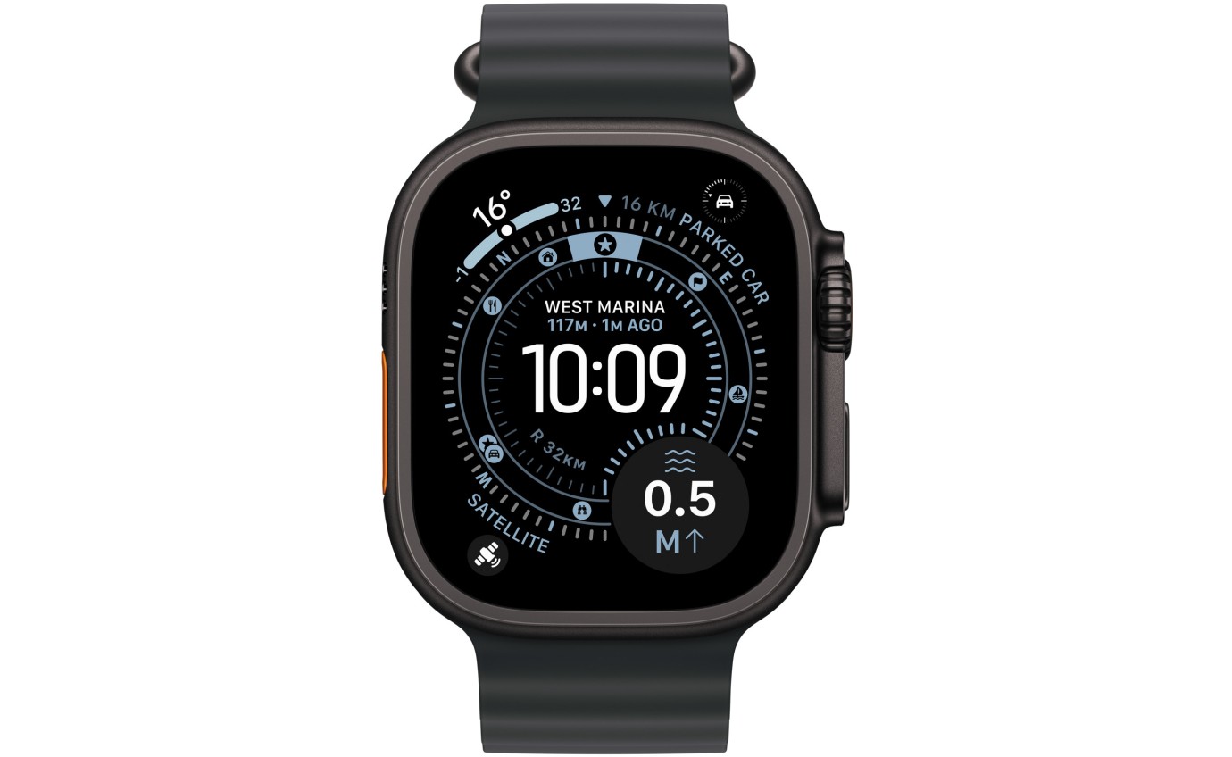 Apple Watch Ultra 3 49mm Black Titanium Case with Black Ocean Band MF0J4XA