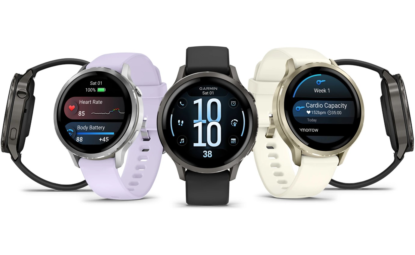 Garmin Venu&reg; 4 Smartwatch 41mm (Silver/Periwinkle Silicone Band) 0100301301