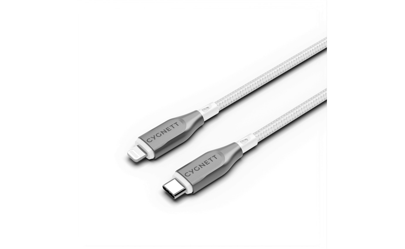 Cygnett Armoured Lightning to USB-C Cable 1m (White) 11901317433