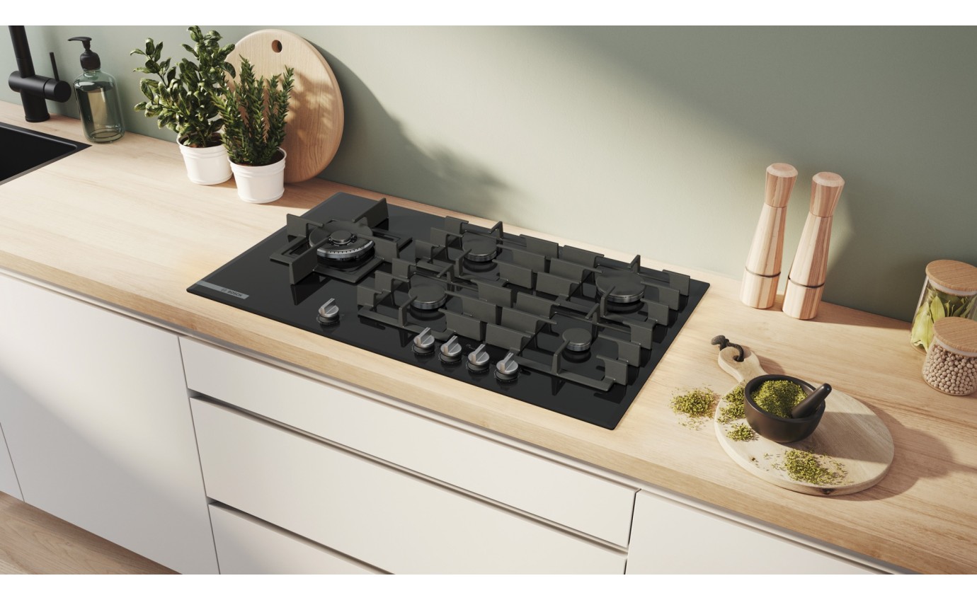 Bosch 90cm Gas on Glass Cooktop PRS9A6H40A