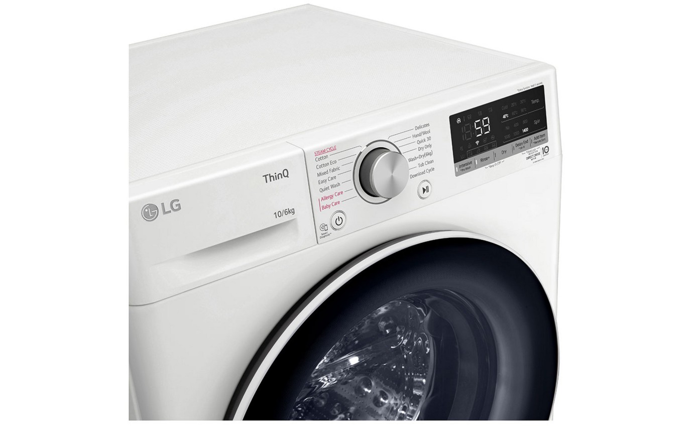 LG 10kg/6kg Front Load Washer Dryer Combo WVC51410W