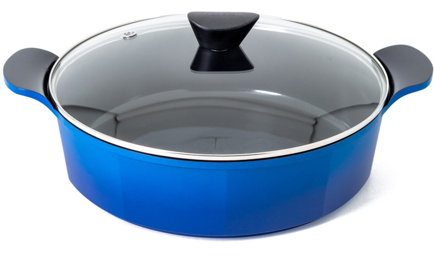 Neoflam 32cm Venn Low Casserole Induction Blue CVL32B