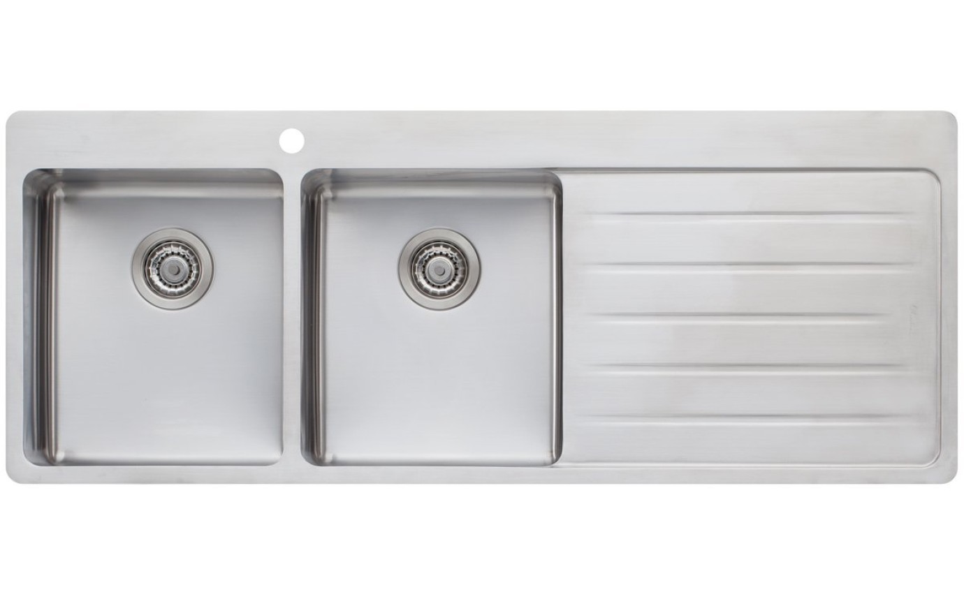 Oliveri Double Bowl Drainer Topmount Sink SN1071