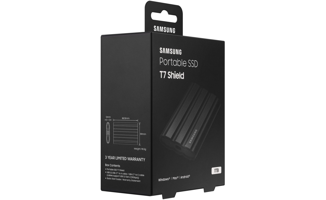 Samsung Portable SSD T7 Shield 1TB (Black) MUPE1T0SWW