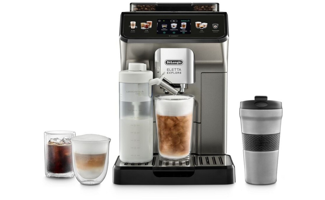 DeLonghi Eletta Explore Titanium Coffee Machine ECAM45086T