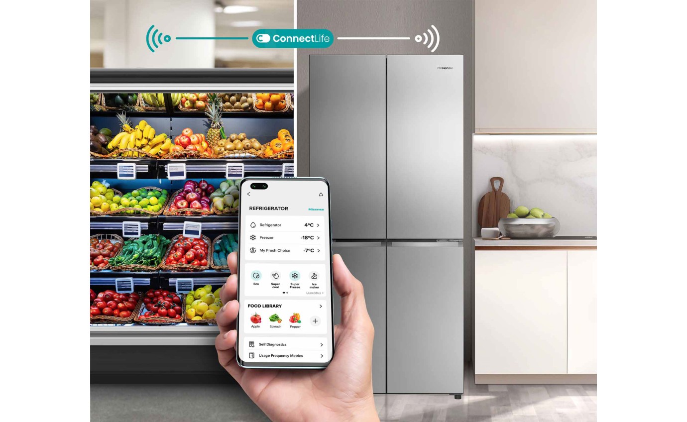 Hisense 483L French Door Refrigerator (Stainless Steel) HRCD483TS