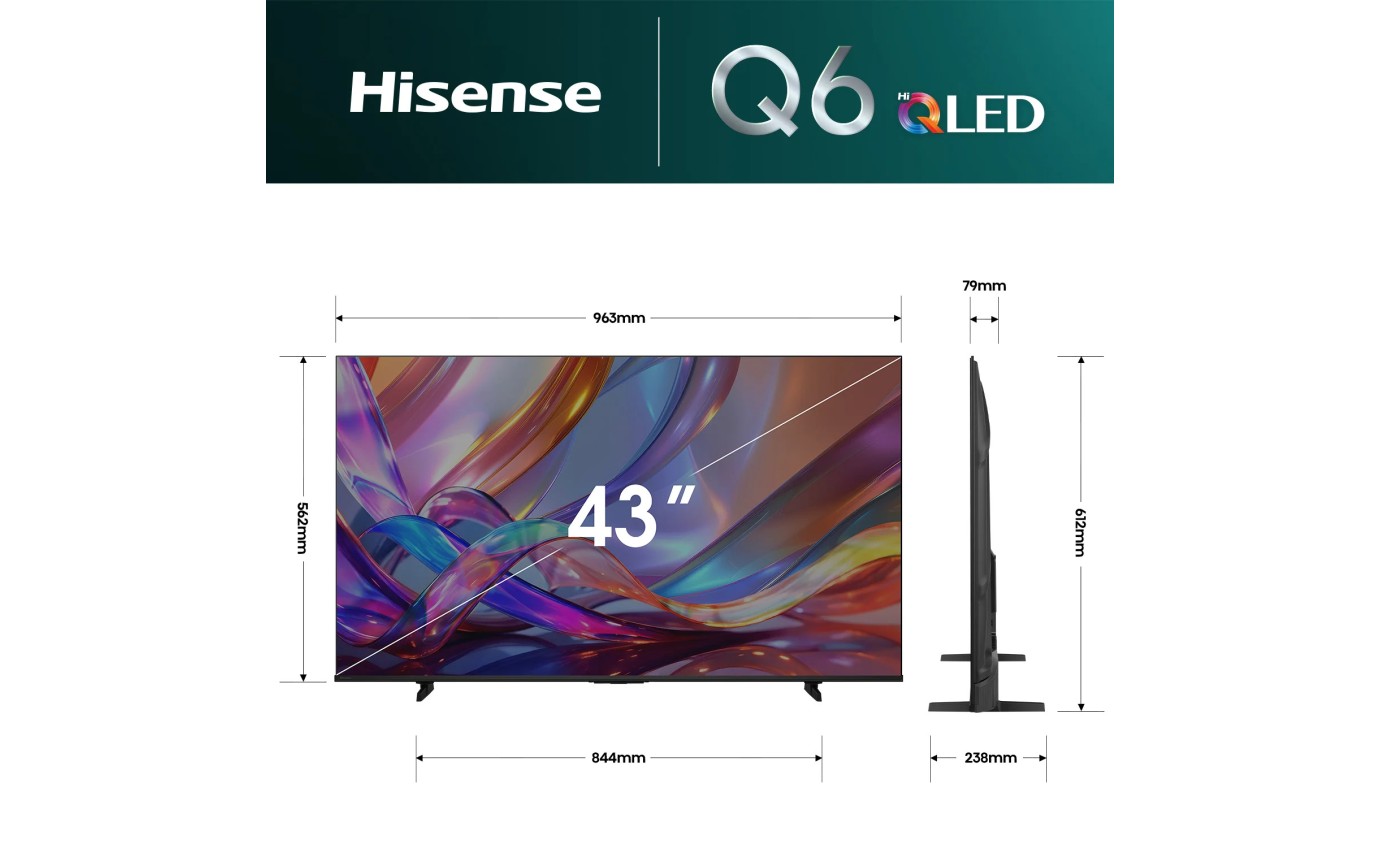 Hisense 43 inch Q6S Hi-QLED 4K Smart TV 43Q6SAU