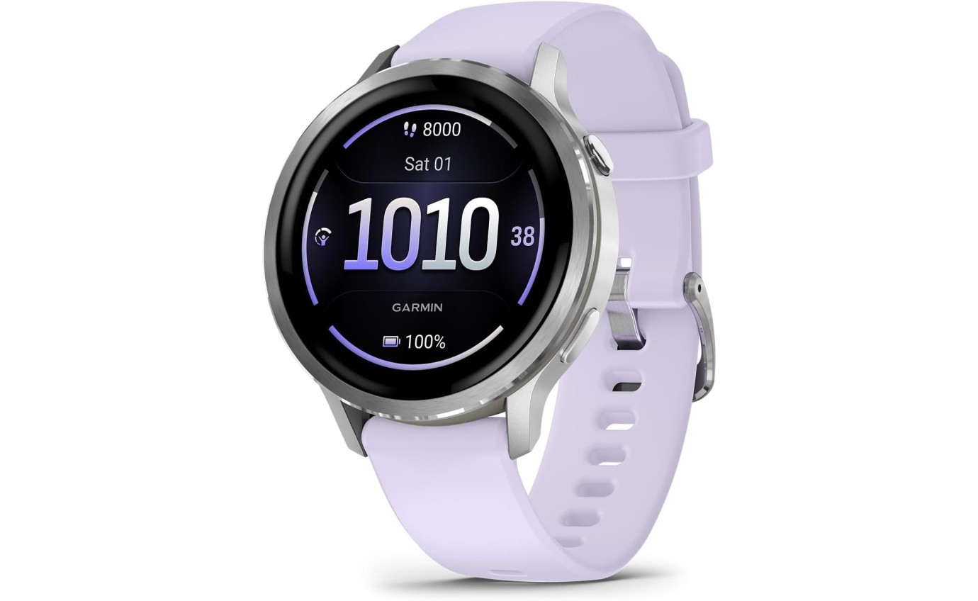 Garmin Venu&reg; 4 Smartwatch 41mm (Silver/Periwinkle Silicone Band) 0100301301