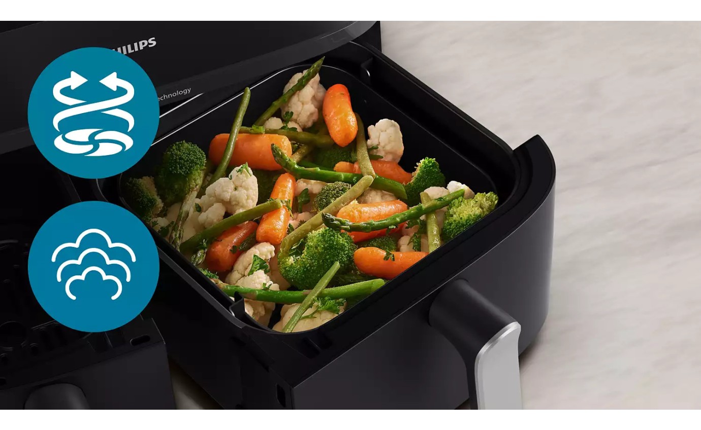 Philips 5000 Series Dual Basket Airfryer XXL (Black) NA55100