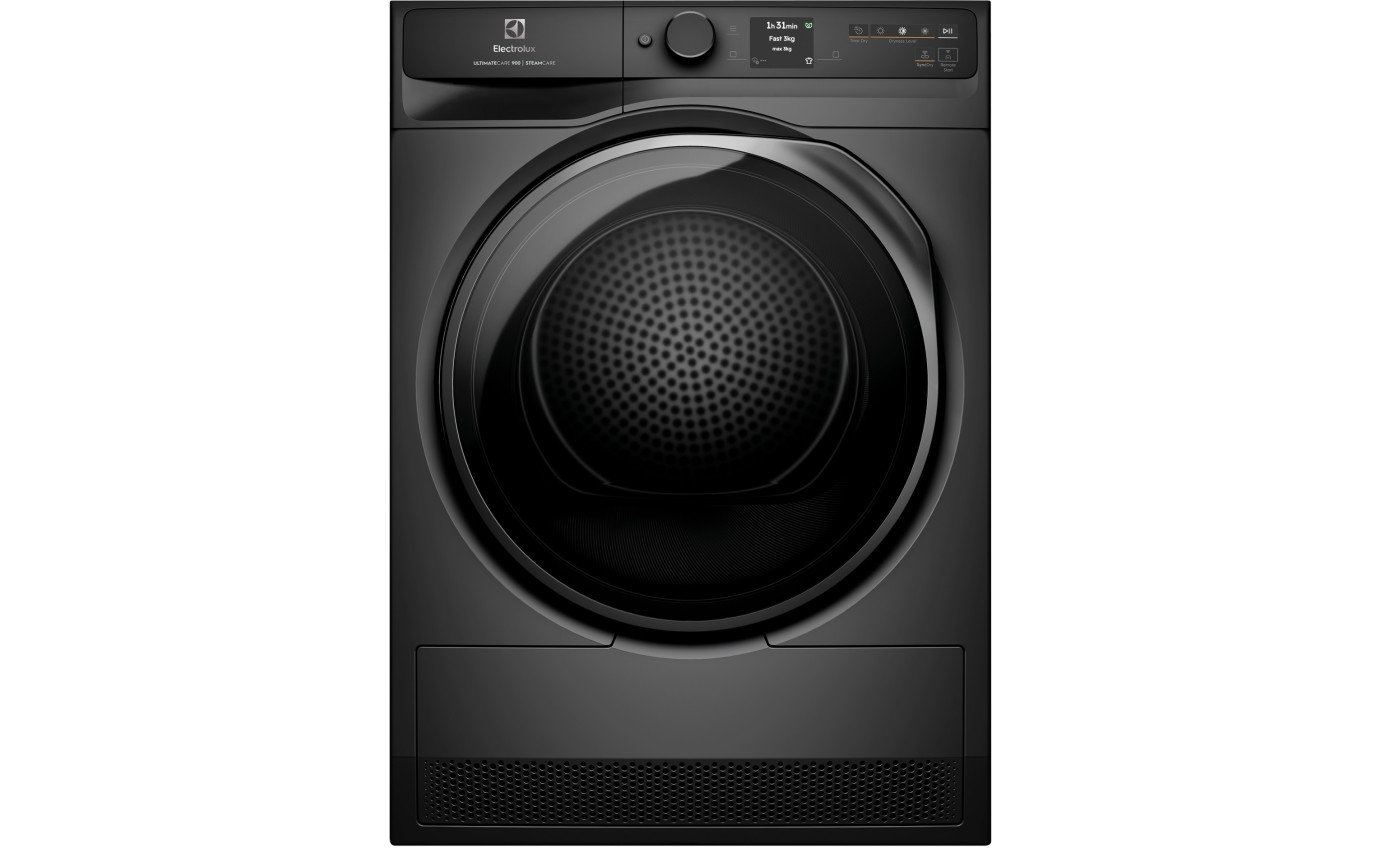 Electrolux 9kg UltimateCare 900 Steam Heat Pump Dryer (Dark Onyx) EDH902R9SC