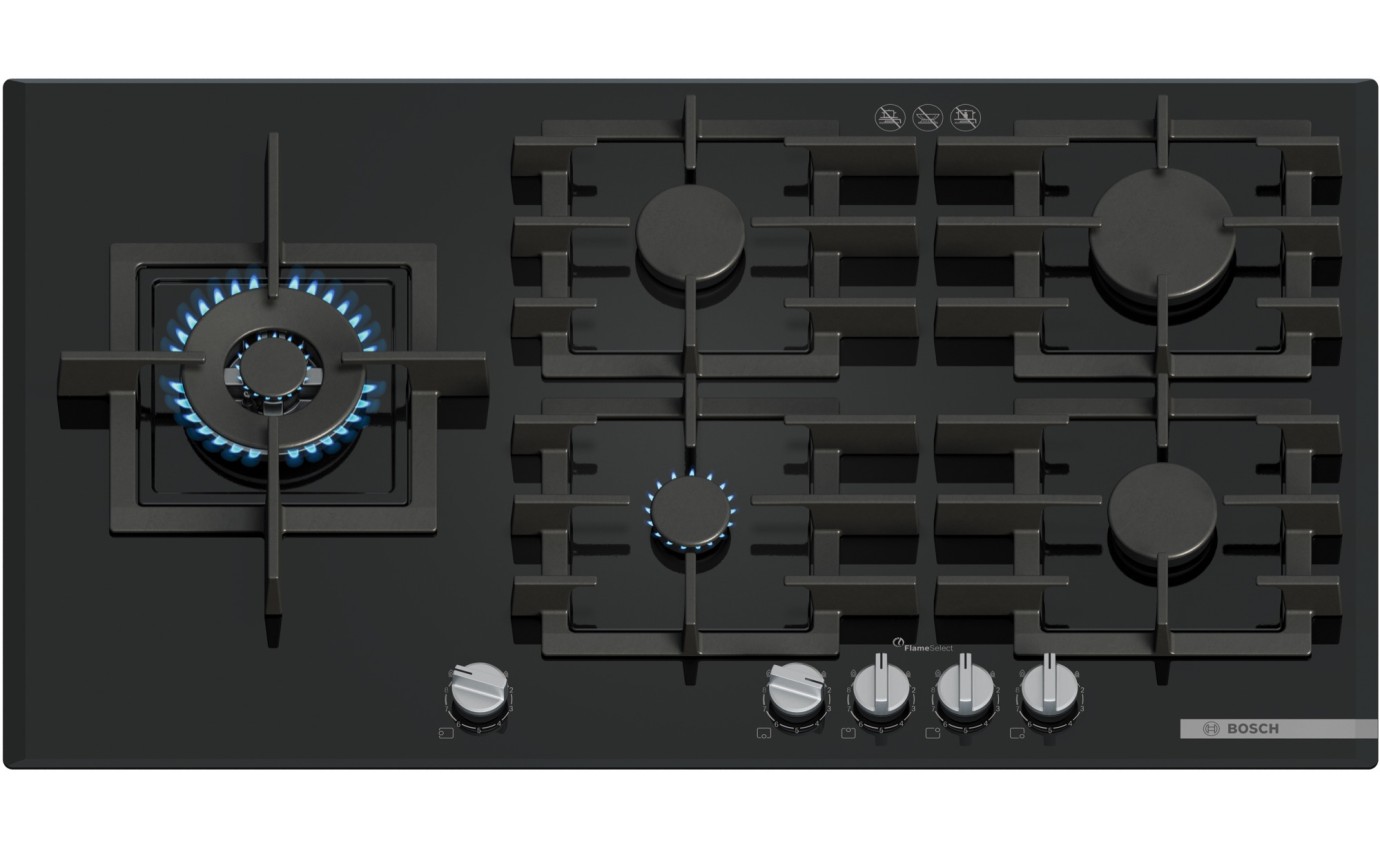 Bosch 90cm Gas on Glass Cooktop PPM9A6I40A