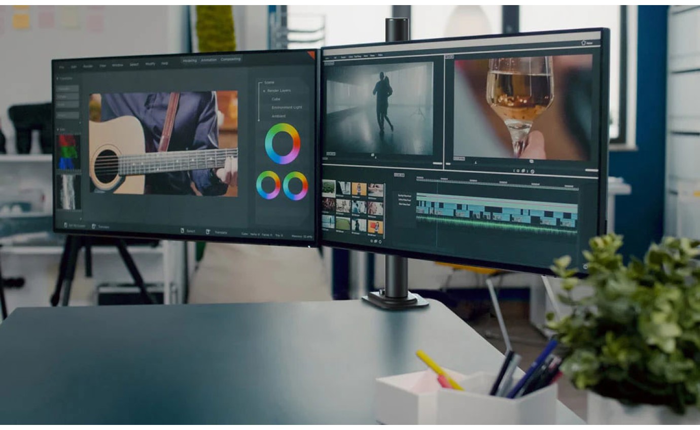 One Products Double Monitor Arm PPMA2E