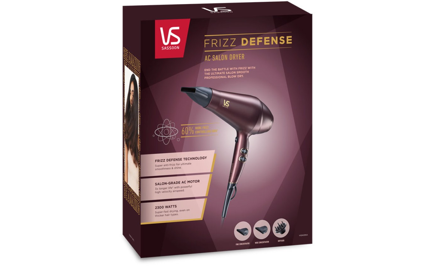 VS Sassoon Frizz Defense AC Salon Hair Dryer VSD6395A