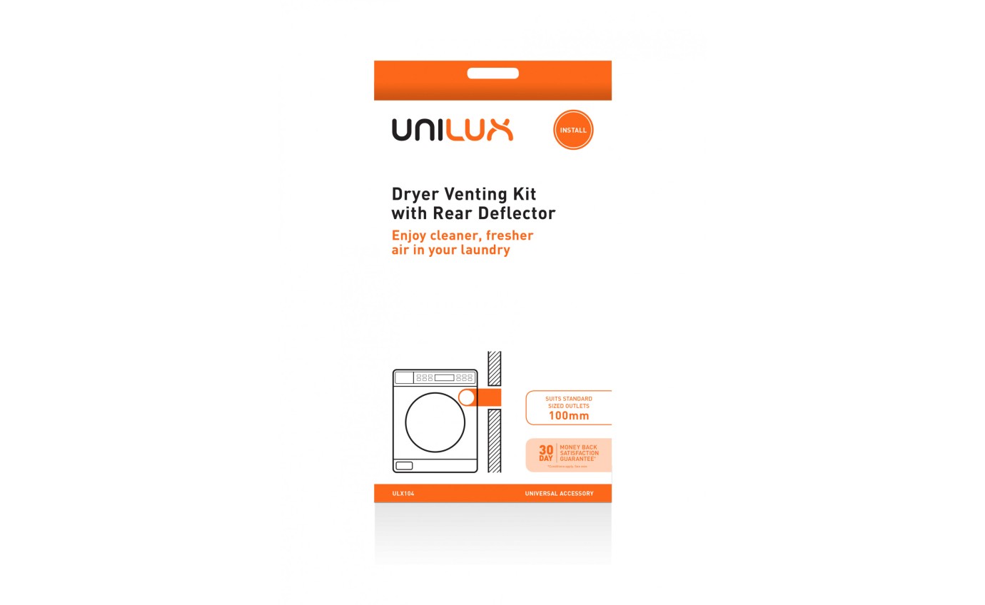 Unilux Through-the-Wall Dryer Venting Kit with Rear Deflector ULX104
