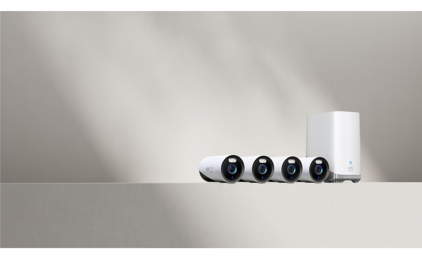 eufy Security eufyCam Professional E330 4K System with Homebase 3 (4 Pack) E8600T23