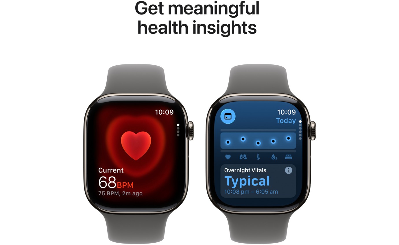 Apple Watch Series 11 GPS + Cellular 46mm Natural Titanium Case with Stone Grey Sport Band (S/M) MFCW4XA