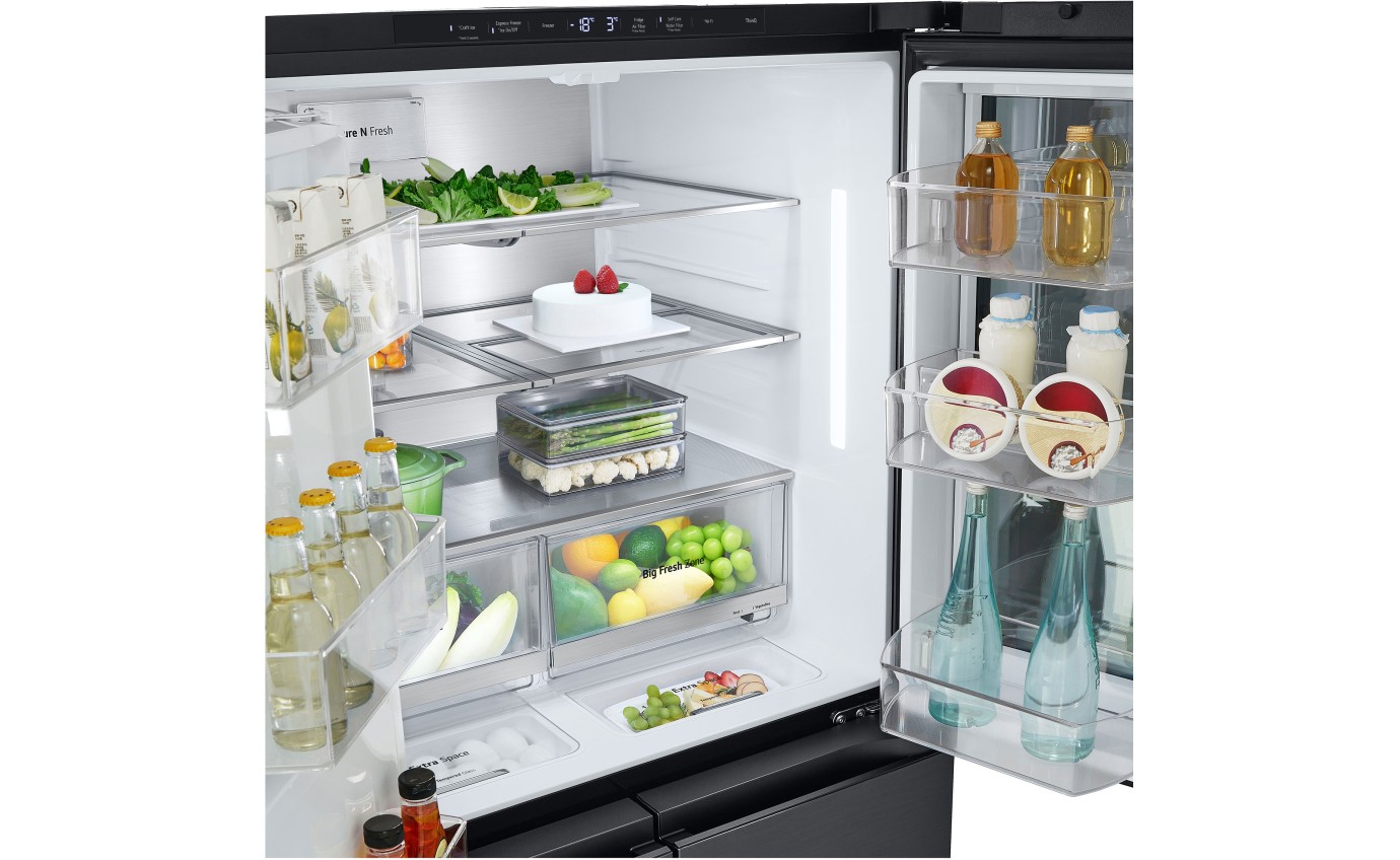 LG 847L InstaView French Door Fridge (Matte Black) GFV900MBLC