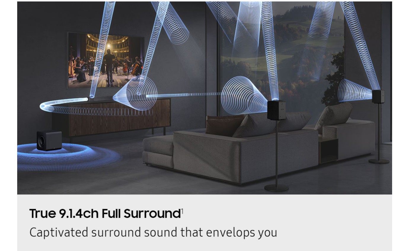 Samsung 9.1.4ch Q-Series Soundbar with Subwoofer & Rear Speakers HWQ930HXY