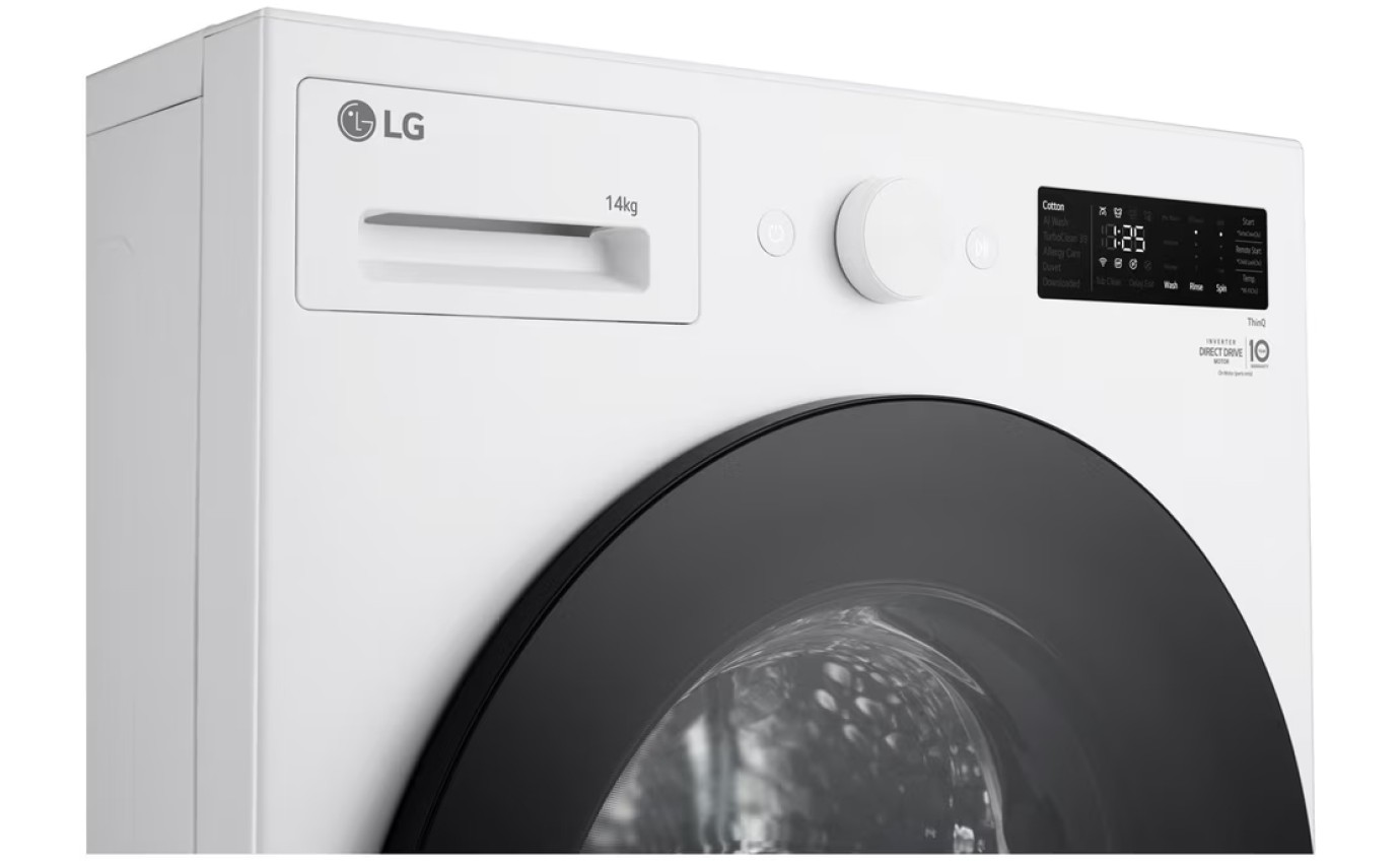 LG 14kg Series XL Steam+ Front Load Washing Machine (Matte White) WXLS1014WX