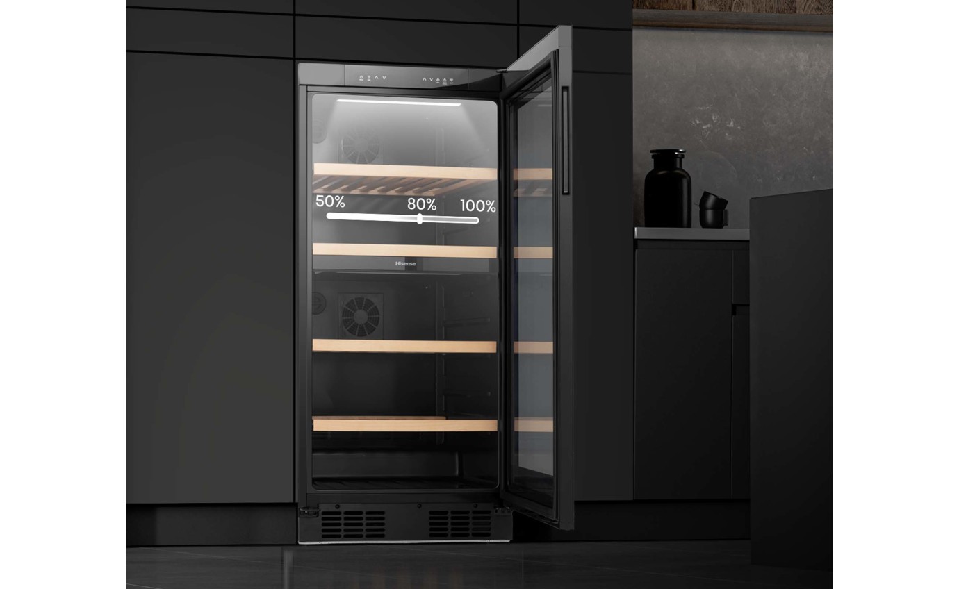 Hisense 108 Bottle Dual Zone Wine Cabinet HRWC108B