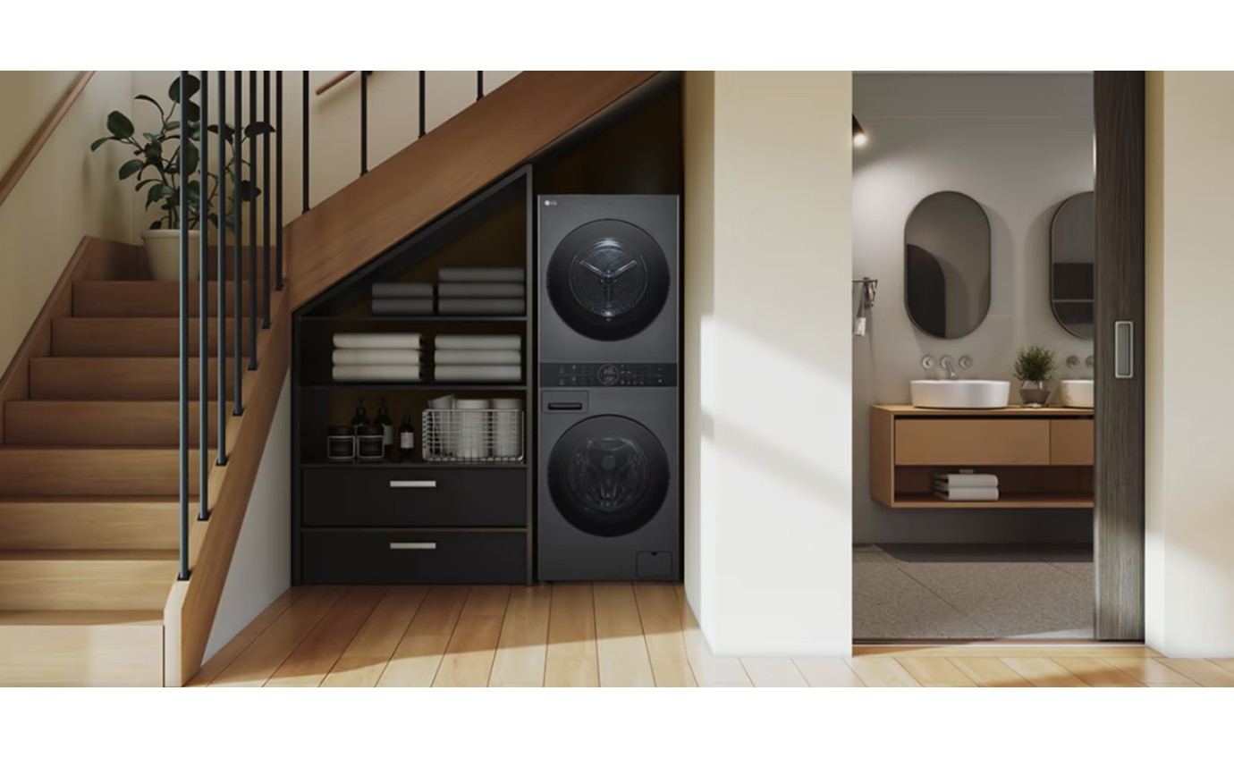 LG 12/10kg WashTower&trade; Stacked Washer Dryer (Black) WWT1210BX