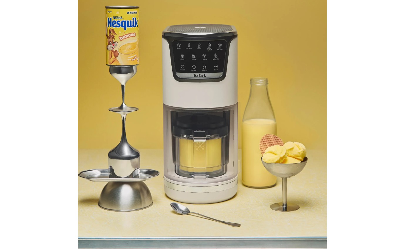 Tefal Dolci Rise Ice Cream Maker with Bonus Nesquik Tins NQ31IG04A
