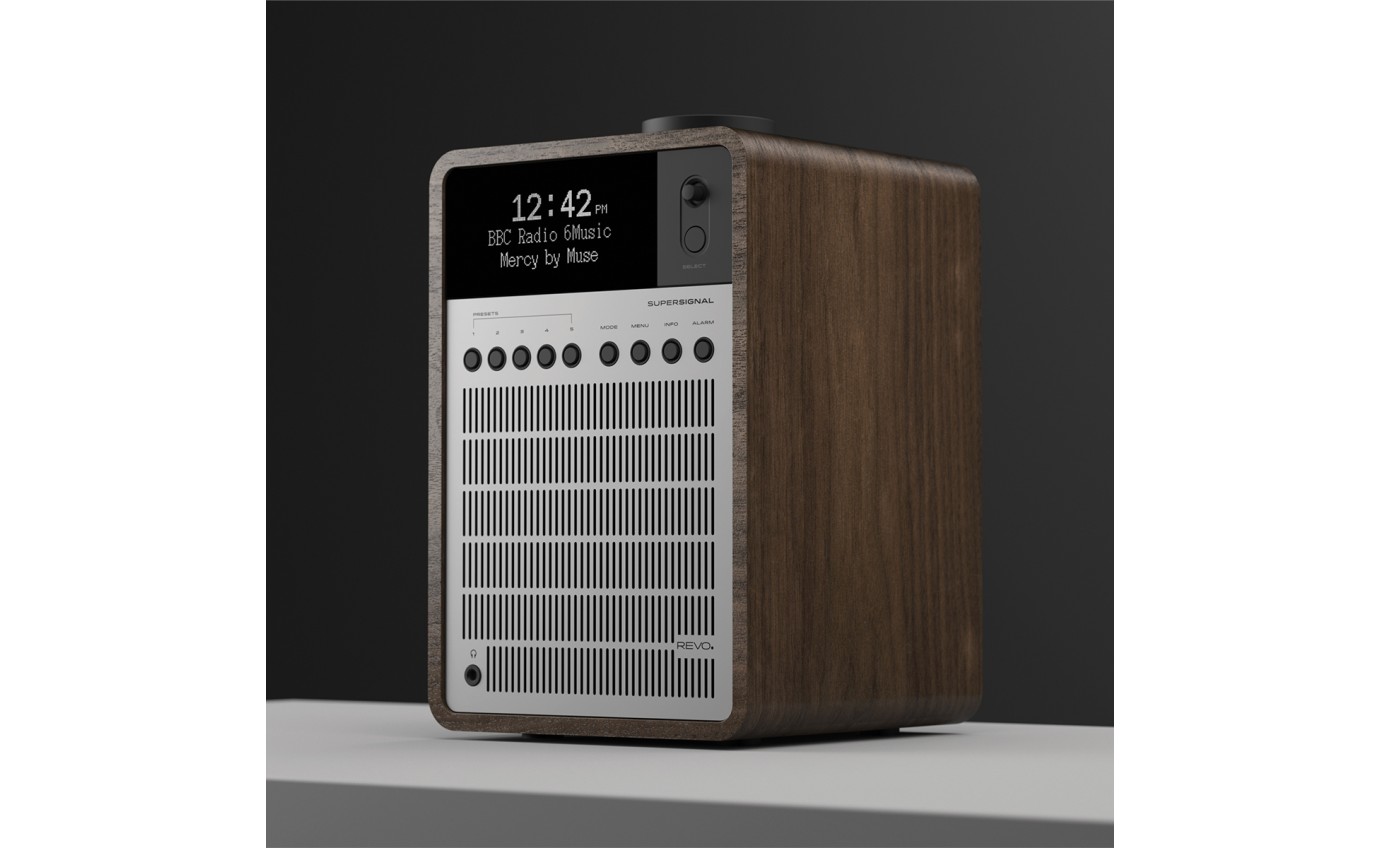 Revo SuperSignal Tabletop Radio (Walnut Silver) RVSUPERSIGWS
