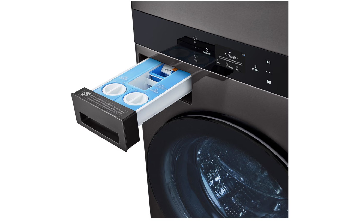 LG 19/10kg WashTower&trade; Stacked Washer Dryer (Black) WWT1910BX