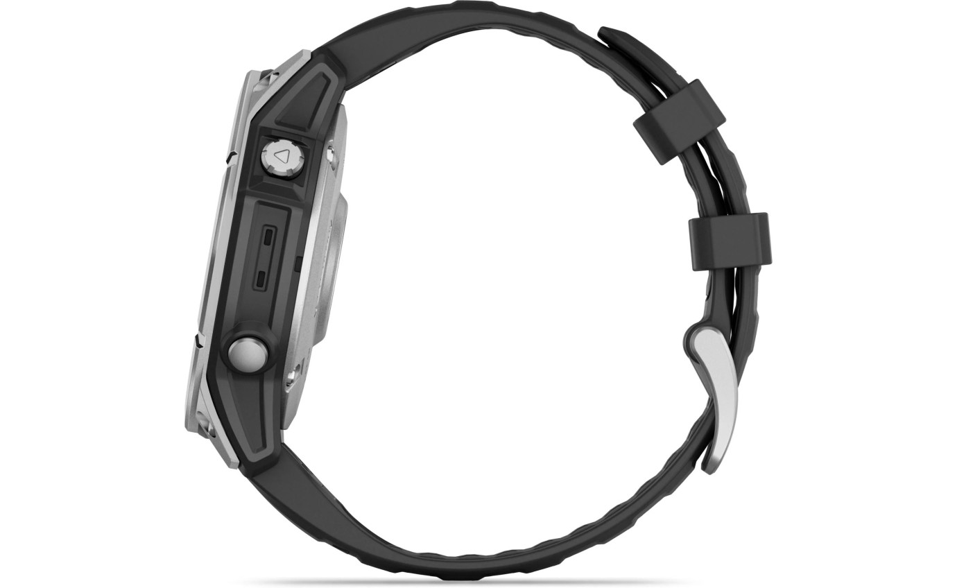 Garmin fenix&reg; E 47mm AMOLED (Stainless Steel with Black Silicone Band) 0100302500