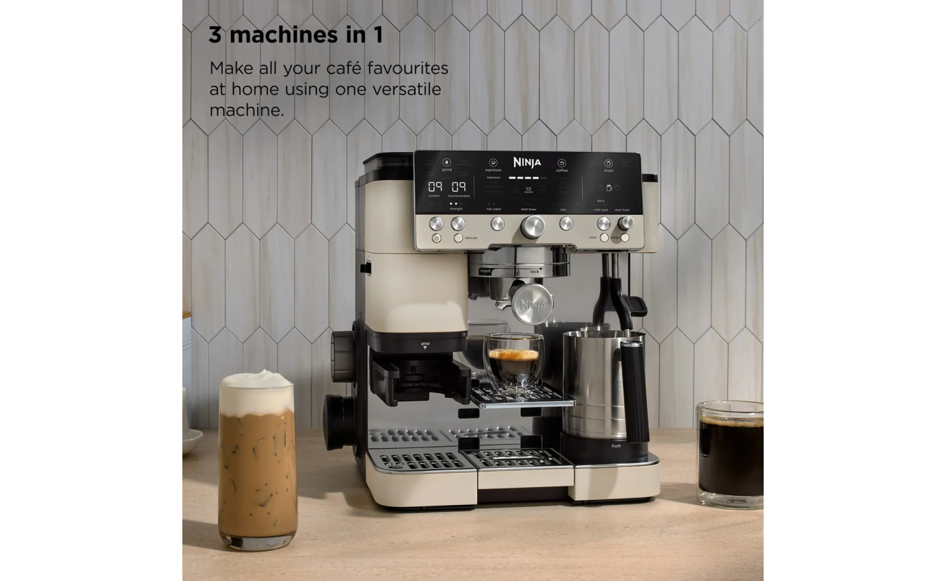 Ninja Luxe Cafe&trade; Premier Espresso Machine (Oat Milk) ES601WHANZ