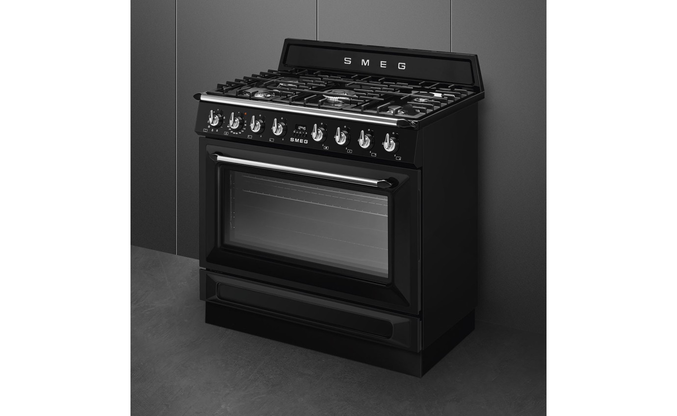 Smeg 90cm Victoria Dual Fuel Cooker TRA90GMBL