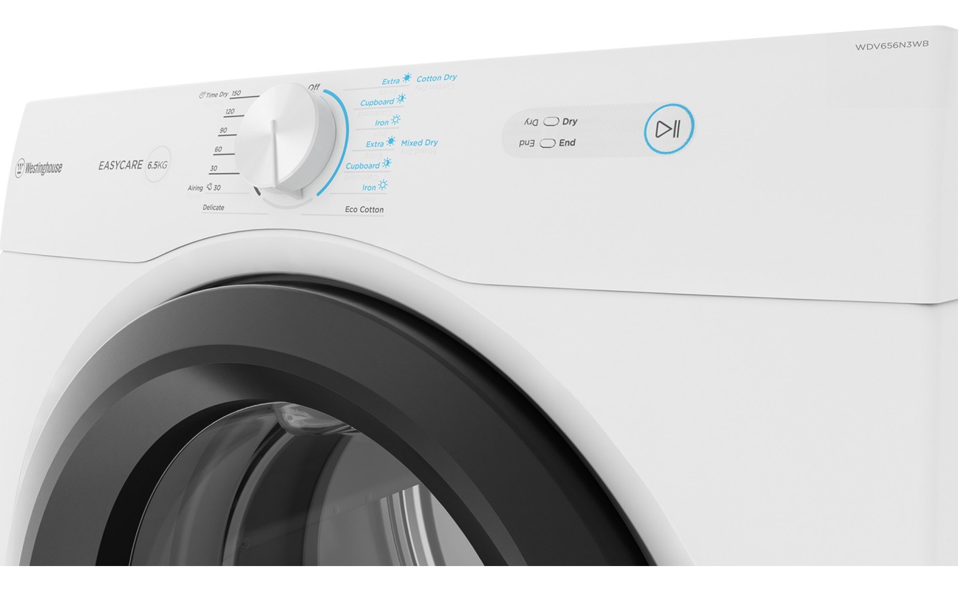 Westinghouse 6.5kg Vented Dryer WDV656N3WB