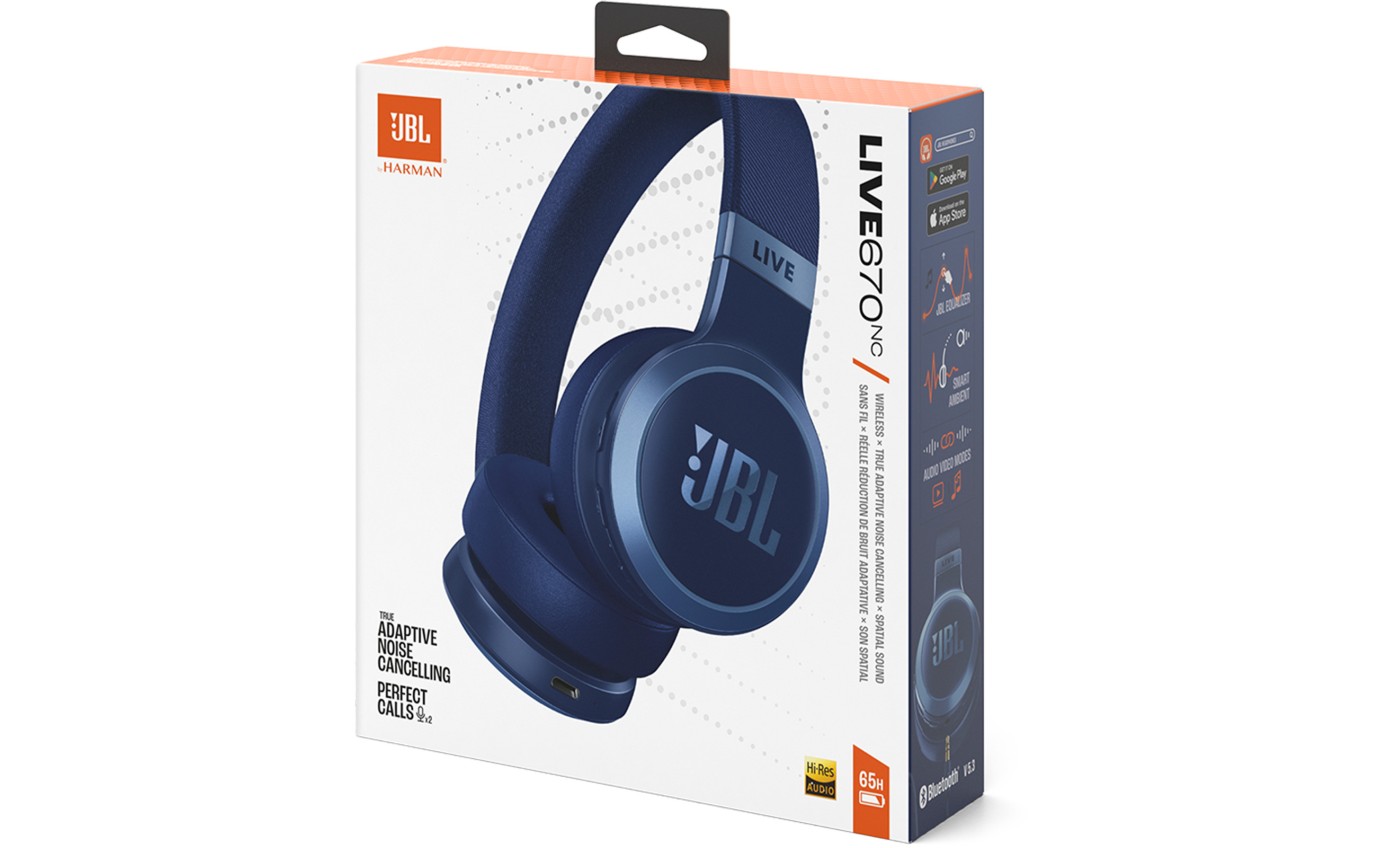 JBL Live 670NC Wireless Headphones (Blue) JBLLIVE670NCBLU