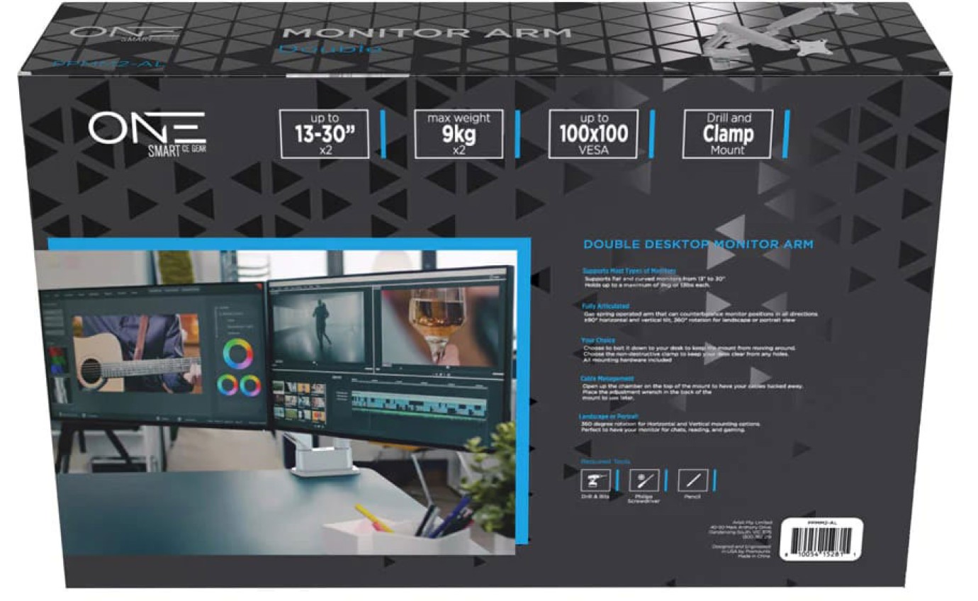 One Products Double Monitor Arm PPMM2AL